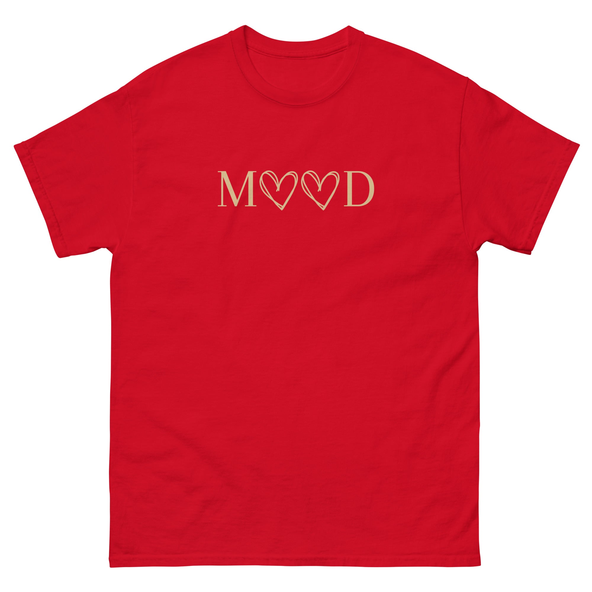 Self-Love MOOD T-Shirt in black with beige lettering and heart design, a stylish and empowering statement tee.