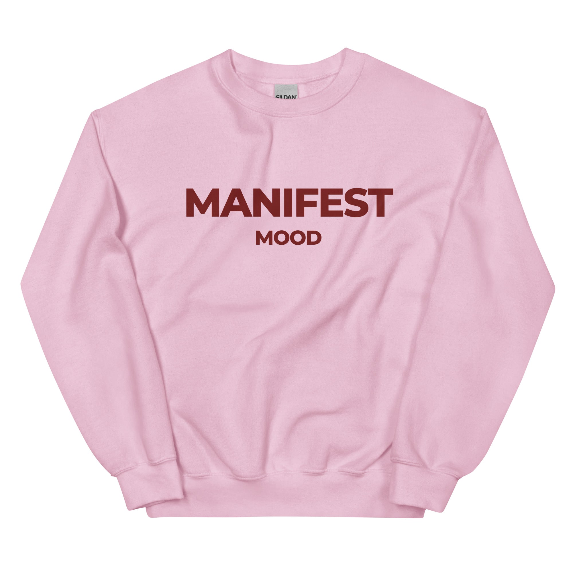 Manifest Mood Sweatshirt – Bold Red Lettering & Cozy Fit